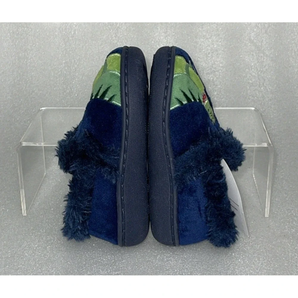 WONDER NATION DINO‎ NITE DINOSAUR TODDLER BOYS FUZZY SLIPPERS SHOES SIZE 5-6 NEW